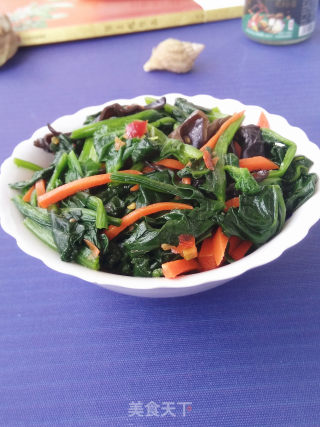 虾仁花蛤酱拌菠菜的做法