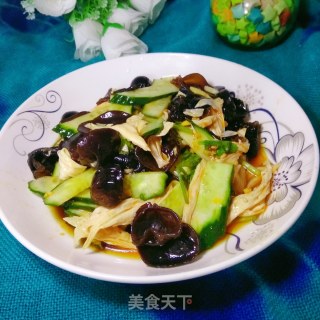 木耳腐竹拌黄瓜的做法