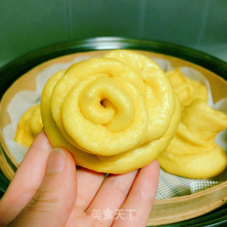 玫瑰馒头的做法