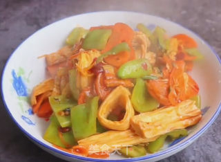 青椒炒腐竹的做法