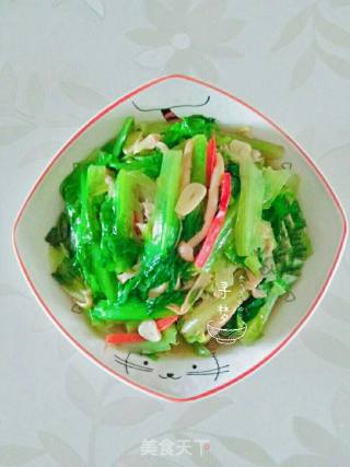 蟹王菇炒生菜的做法