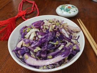 蒜香紫绿包菜的做法