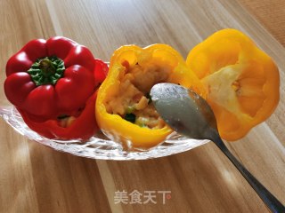 彩椒奶酪焗饭的做法