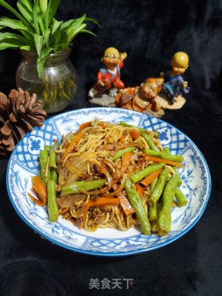 豆角肉末炒面的做法