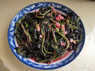 蒜炒红芥菜的做法