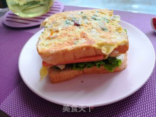 鸡蛋煎面包片的做法