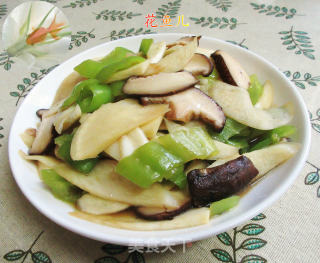 香菇青椒炒茭白的做法