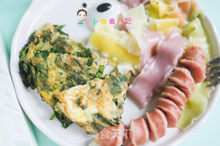 9个月以上辅食九层塔煎蛋面的做法
