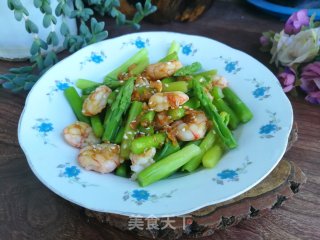 酸辣芦笋拌虾仁的做法