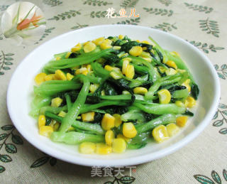 玉米粒炒鸡毛菜的做法