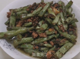 橄榄菜肉末炒四季豆的做法