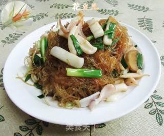 鱿鱼炒粉丝的做法