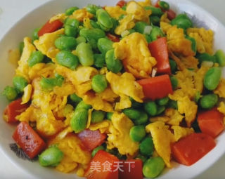 鸡蛋火腿炒豆米的做法