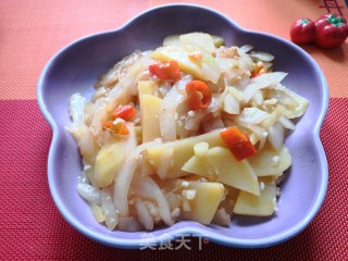 老黄瓜炒土豆片的做法