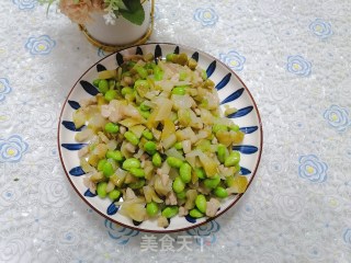 榨菜炒毛豆的做法