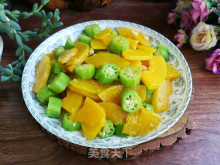 秋葵炒南瓜的做法