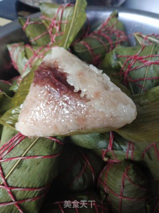 玫瑰豆沙粽的做法