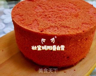 红丝绒戚风蛋糕！6寸戚风蛋糕胚！ 无泡打粉改良剂！在家轻松做出高颜值蓬松细腻的蛋糕