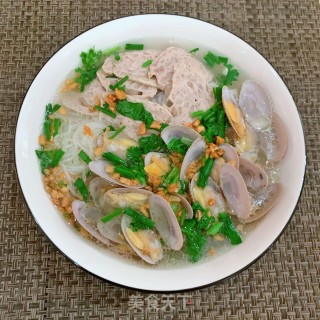 肉饼花甲汤米粉的做法