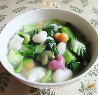 青菜花色年糕的做法