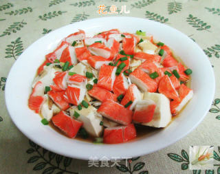 蟹肉棒蒸豆腐的做法