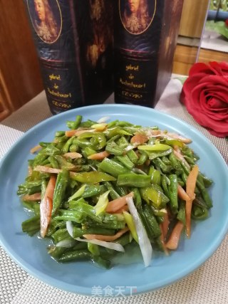 豇豆烧火腿丝的做法