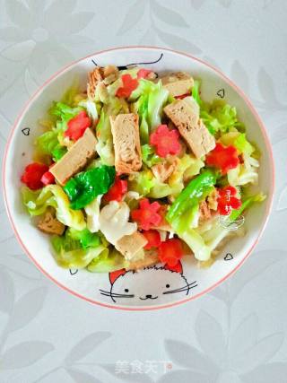 素鸡豆腐炒甘蓝的做法