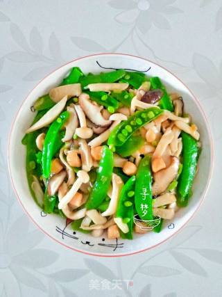 鲜贝三菌菇炒甜豆的做法