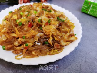 肉末粉丝炒包菜的做法