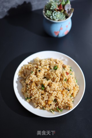 萝卜干蒜薹肉丝炒饭的做法