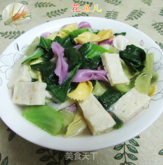 虾糕青菜蝴蝶面的做法