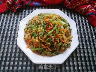 蒸炒茼蒿胡萝卜丝的做法