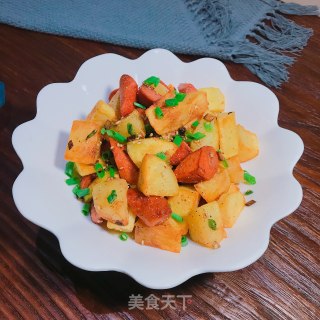 孜然火腿土豆的做法