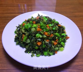 胡萝卜毛豆炒腌菜的做法