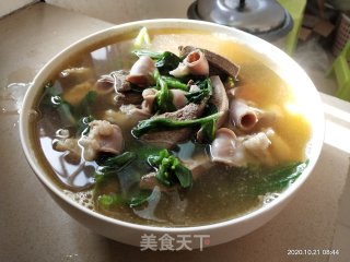 猪杂油菜汤的做法
