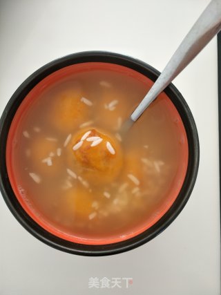 桂花酒酿南瓜豆沙圆子的做法