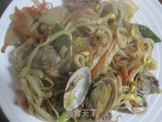 鲜蔬海鲜炒面的做法步骤：10
