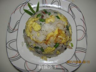 香菇蒜薹炒饭的做法步骤：11