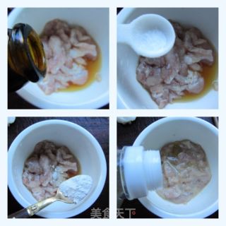 莴笋红椒炒山药肉片的做法步骤：5