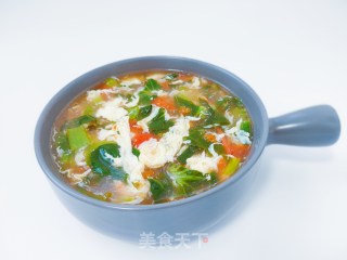 番茄青菜蛋花汤的做法