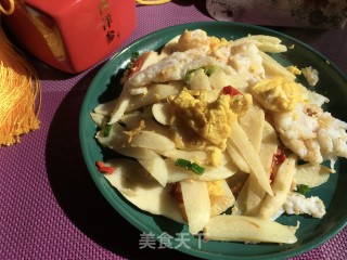 茭白炒鹅蛋的做法