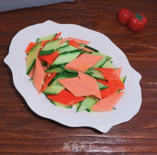 黄瓜炒火腿肠的做法