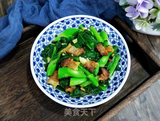 油渣炒芥兰的做法