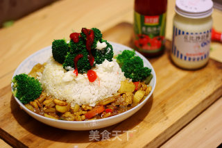 咖喱鸡烩饭圣诞版的做法步骤：6