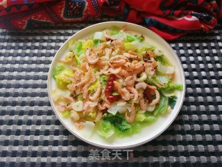 小红虾浇汁白菜的做法