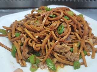 卤香干丝炒肉的做法