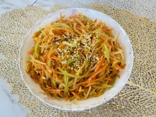 火麻仁素炒三丝的做法