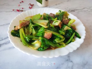 青菜炒肉的做法