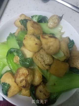 青菜炒豆泡的做法