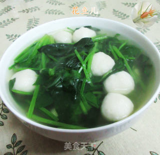 爆浆小鱼丸菠菜汤的做法
